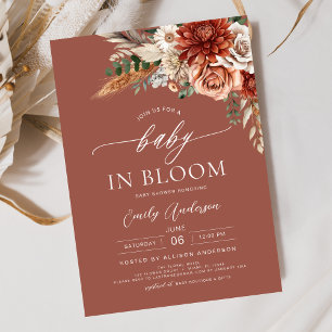 Wildblomma Baby i Bloom Autumn Shower Inbjudningar