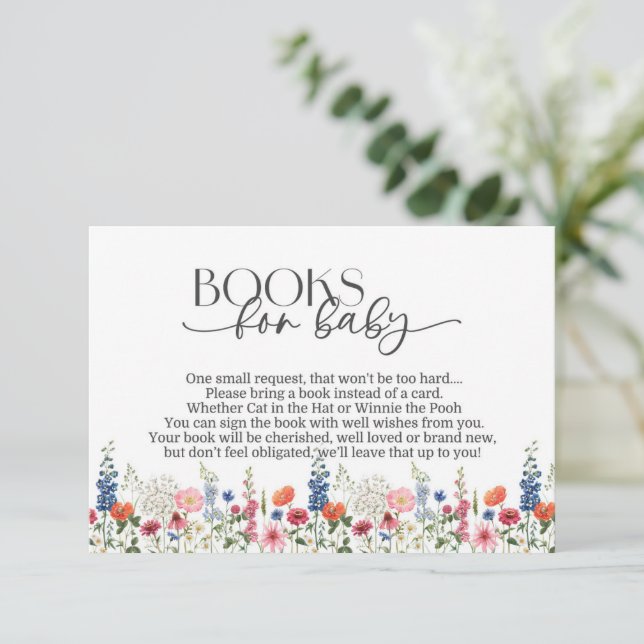 Wildblomma Baby i Bloom Baby Shower Bok Infoga Tilläggskort (Stående Fram)