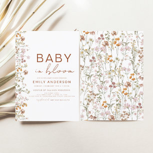 Wildblomma Baby i Bloom Baby Shower Garden Flygblad