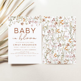 Wildblomma Baby i Bloom Baby Shower Garden Inbjudningar