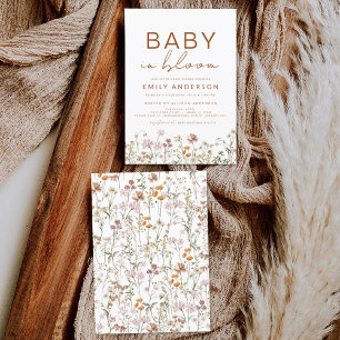 Wildblomma Baby i Bloom Baby Shower Garden Inbjudningar