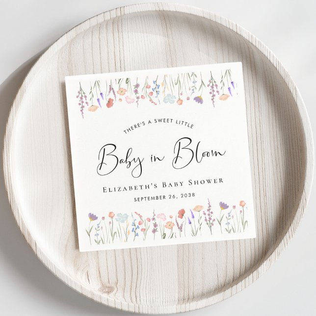 Wildblomma Baby i Bloom Baby Shower Pappersservett (Skapare uppladdad)
