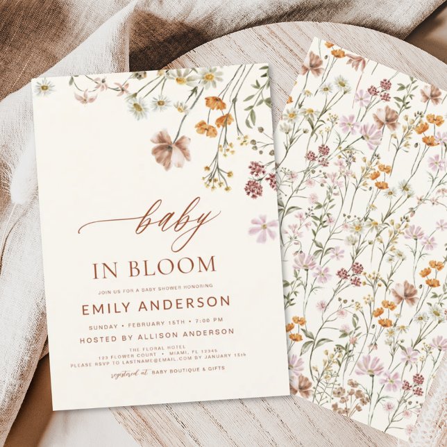 Wildblomma Baby i Bloom Baby Shower Terracotta (Skapare uppladdad)