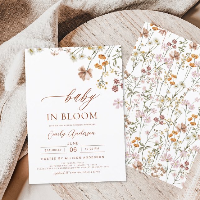Wildblomma Baby i Bloom Baby Shower Terracotta (Skapare uppladdad)