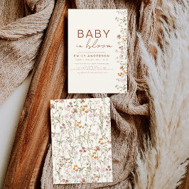 Wildblomma Baby i Bloom Baby Shower Terracotta Inbjudningar