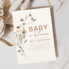 Wildblomma Baby i Bloom Baby Shower Terracotta Inbjudningar