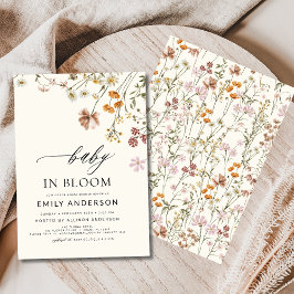 Wildblomma Baby i Bloom Baby Shower Terracotta Inbjudningar