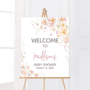 Wildblomma Baby i Bloom Baby Shower Välkommen Poster