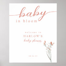 Wildblomma Baby i Bloom Baby Shower Välkomstskylt