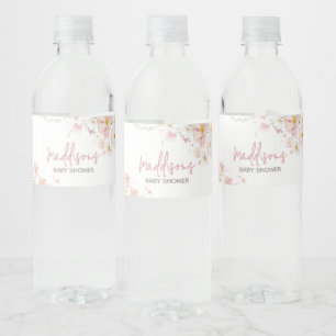 Wildblomma Baby i Bloom Baby Shower Vattenflaskor Etikett