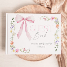 Wildblomma Baby i Bloom Bow Babydusch Gästböcker