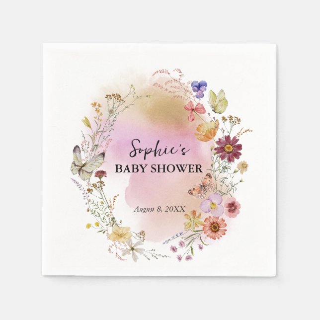 Wildblomma Baby i Bloom Cocktail Pappersservett (Framsidan)