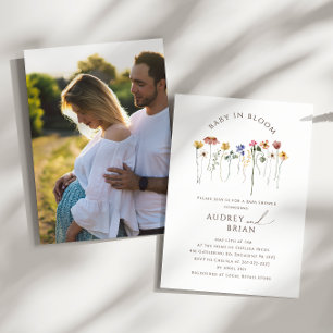 Wildblomma Baby i Bloom Couples foto Inbjudningar