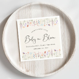 Wildblomma Baby i Bloom Cream Baby Shower Pappersservett