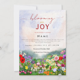 Wildblomma Baby i Bloom Gender Neutral Inbjudningar