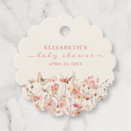 Wildblomma Baby i Bloom Girl Baby Shower Gåvor Etiketter