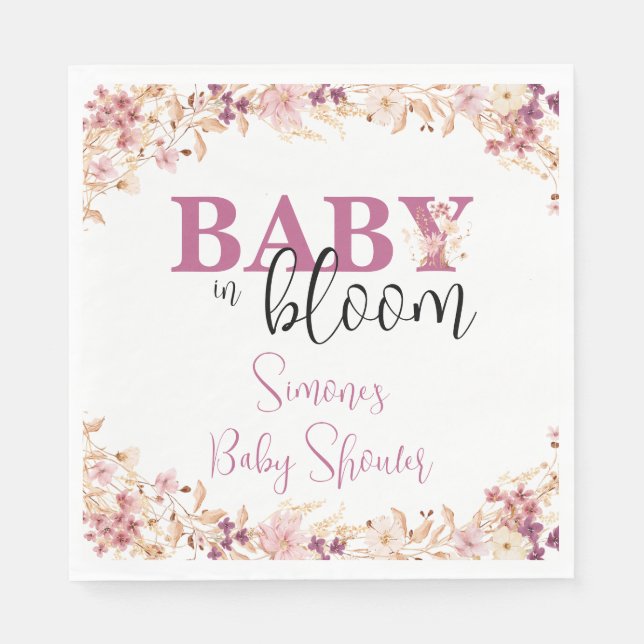 Wildblomma Baby i Bloom Napkins Pappersservett (Framsidan)