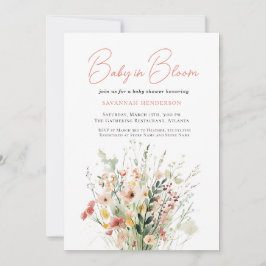 Wildblomma Baby i bloom Shower-inbjudan Inbjudningar