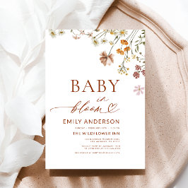 Wildblomma Baby i Bloom Terracotta Baby Shower Inbjudningar