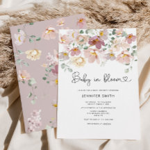 Wildblomma baby i bloombabyduschinbjudan