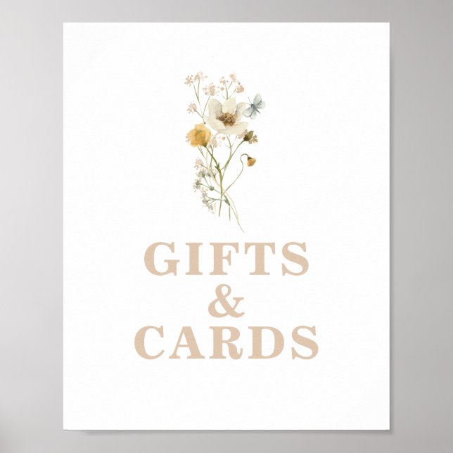 Wildblomma Baby i blooms logotypskylt för babygåvo Poster (Framsidan)