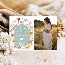 Wildblomma Baby in Bloom Girl Shower Inbjudningar