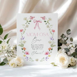 Wildblomma Baby in bloom rosa bow Momosa Pub Poster