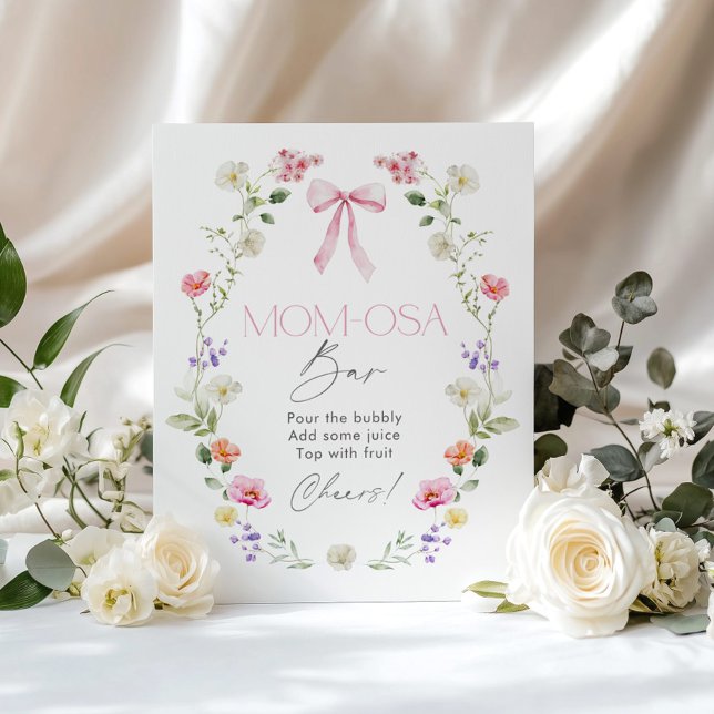 Wildblomma Baby in bloom rosa bow Momosa Pub Poster (Skapare uppladdad)