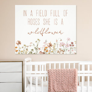 Wildblomma Baby Shower Girl's Blommigt Fototryck