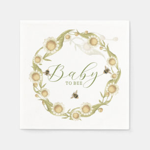 Wildblomma Baby till Bee Baby Shower Pappersservett