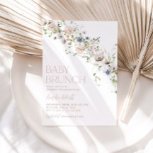 Wildblomma Blommigt Baby Brunch-inbjudan