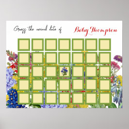 Wildblomma Blommigt Baby i bloom Game Shower Poster
