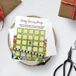 Wildblomma Blommigt Baby i bloom Shower Bingo Game Flygblad
