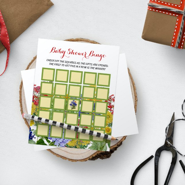 Wildblomma Blommigt Baby i bloom Shower Bingo Game Flygblad (Skapare uppladdad)