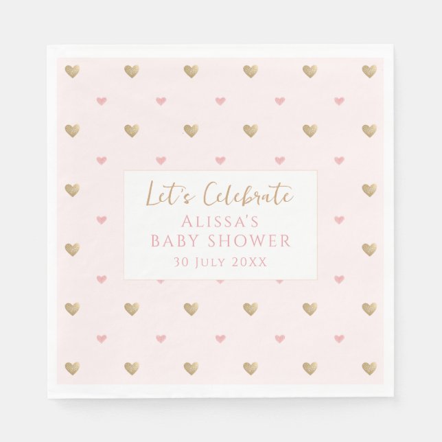 Wildblomma Blommigt Baby Shower Pappersservett (Framsidan)