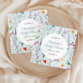Wildblomma Blommigt Blue Boy Baby Shower Pappersservett