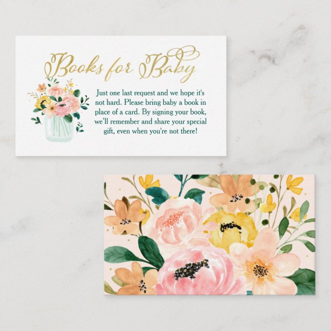 Wildblomma Blommigt Bokar för Baby-kort Tilläggskort (Fram/baksida)
