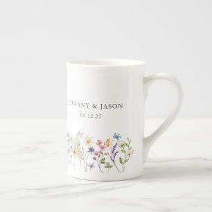 Wildblomma Blommigt Bröllop par Gift Benporslin Mugg