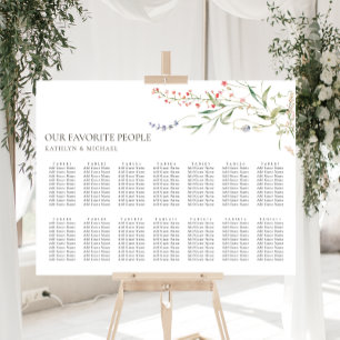 Wildblomma Blommigt Garden Wedding 14 Bord Seating Poster