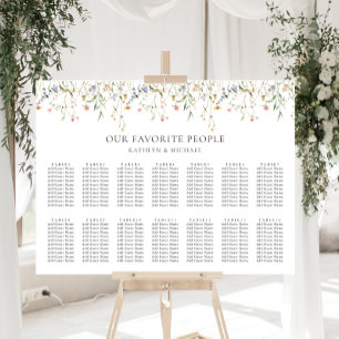 Wildblomma Blommigt Garden Wedding 14 Bord Seating Poster