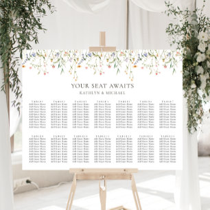 Wildblomma Blommigt Garden Wedding 14 Bord Seating Poster