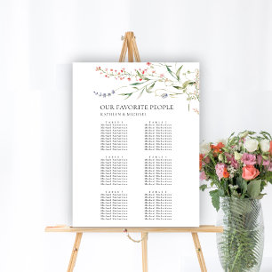 Wildblomma Blommigt Garden Wedding 6 Bord Seating Poster