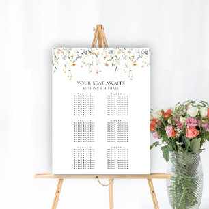 Wildblomma Blommigt Garden Wedding 6 Bord Seating Poster