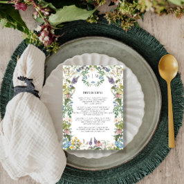 Wildblomma Blommigt Meadow Vår bröllop Menu Inbjudningar