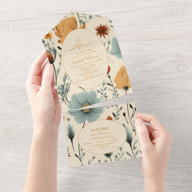 Wildblomma Blommigt Ram Baby Shower (Tearaway)