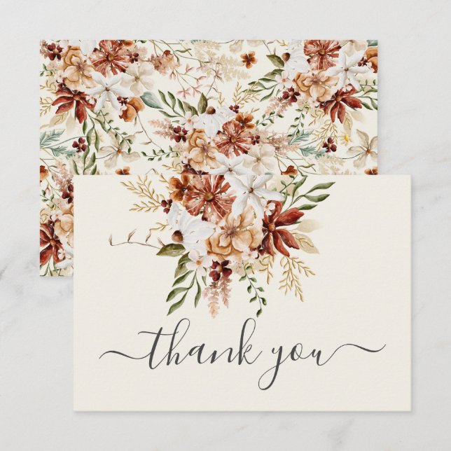 Wildblomma Blommigt Tack för ditt kort (Fram/baksida)