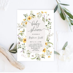 Wildblomma blommigt Vår Baby Shower Girl Inbjudningar