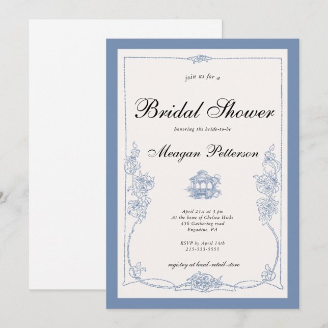 Wildblomma Blommigt Vår Möhippa Inbjudningar (Fram/baksida)