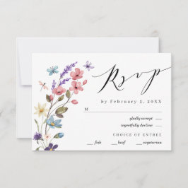 Wildblomma Blommigt Vår Sommar Bröllop OSA Kort