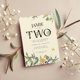 Wildblomma Boho 2:a födelsedagsinbjudan till flick Inbjudningar